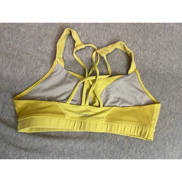 Patagonia women's medium yellow sports bra razorback mesh swim top yoga hike - Picture 2 of 4